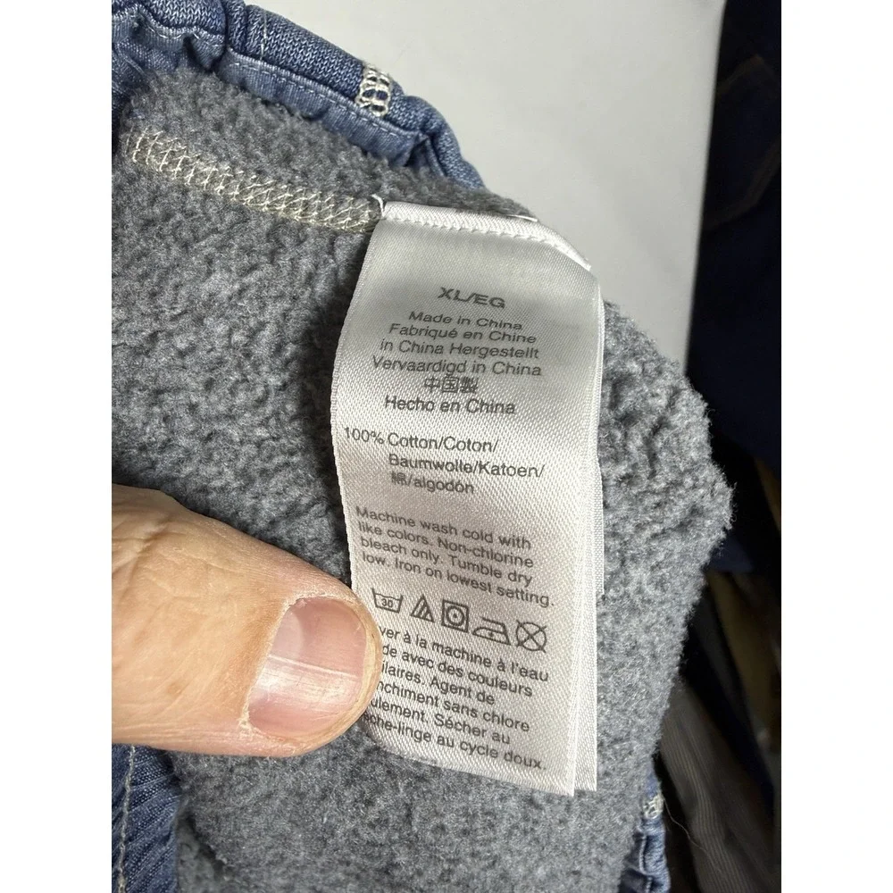 Wallace & Barnes Shorts Men's XL Indigo Dye Fleece Lined Cuffed Beachy Camping - Picture 7 of 7